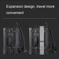 corlado | Großraummäßiger wasserdichter erweiterbarer Hartschalen-Rucksack mit USB-Ladeanschluss (161 Schwarz)