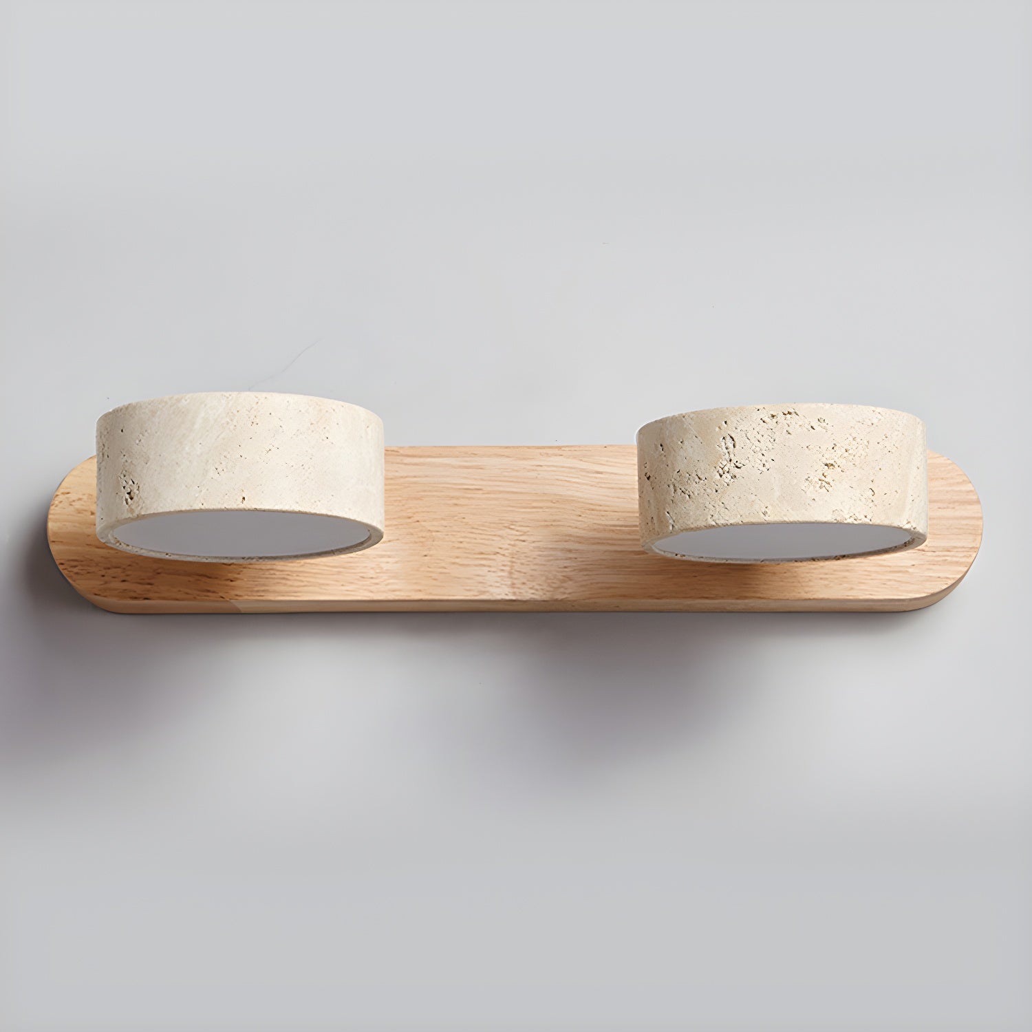 Travero Duo Wandleuchte – Modern, Doppelarm, Travertin-Optik