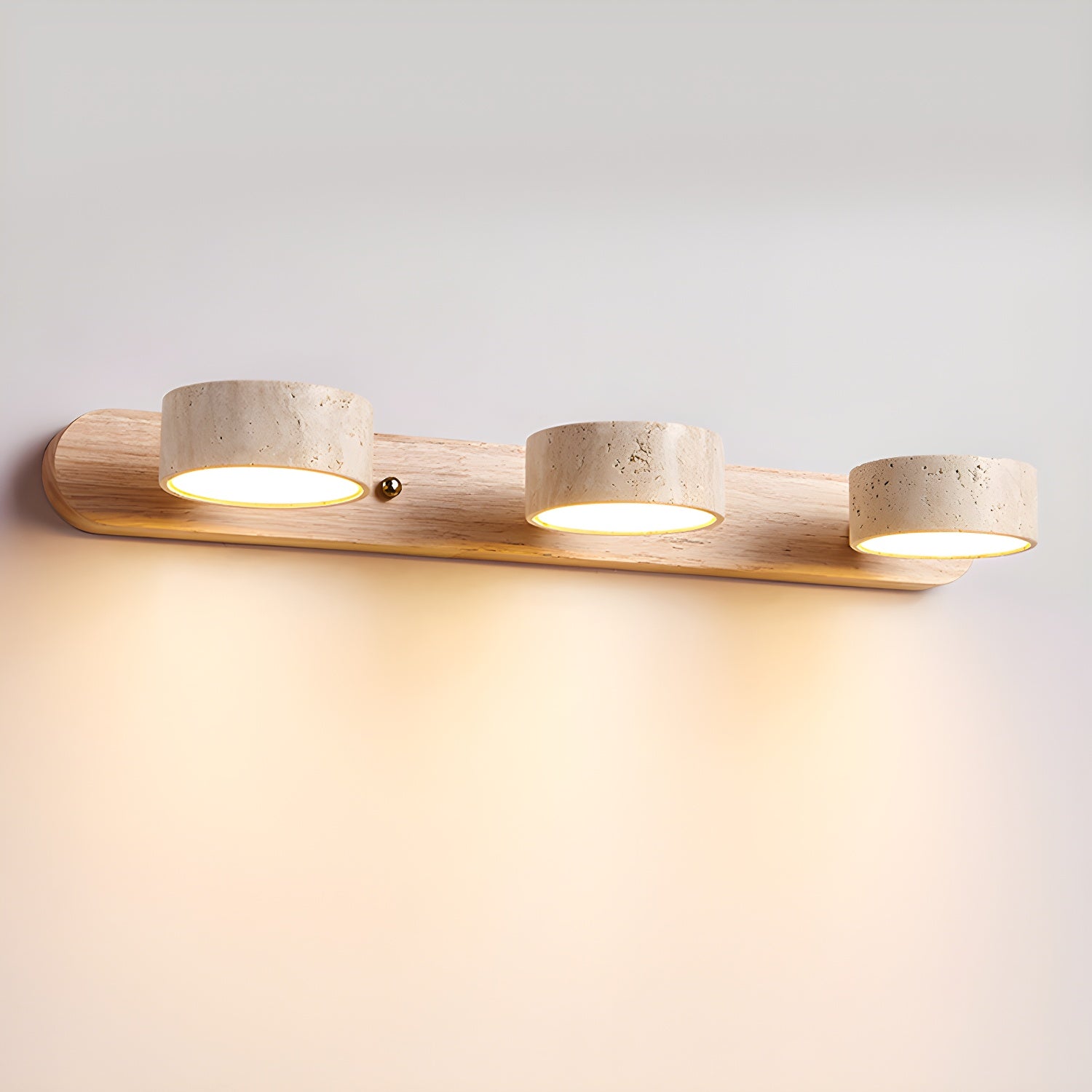 Travero Duo Wandleuchte – Modern, Doppelarm, Travertin-Optik