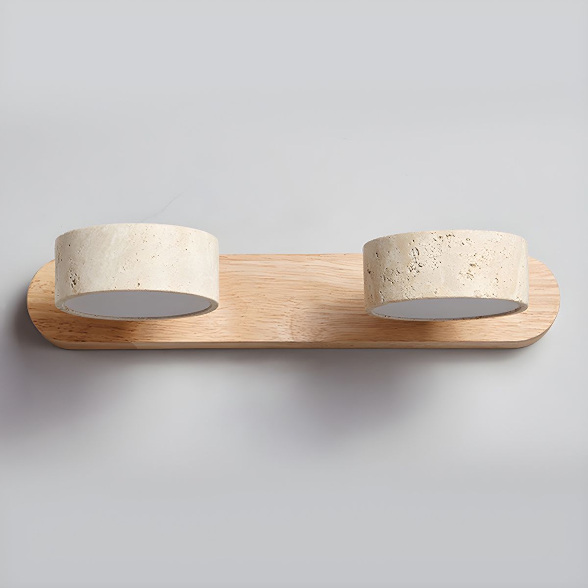 Travero Duo Wandleuchte – Modern, Doppelarm, Travertin-Optik