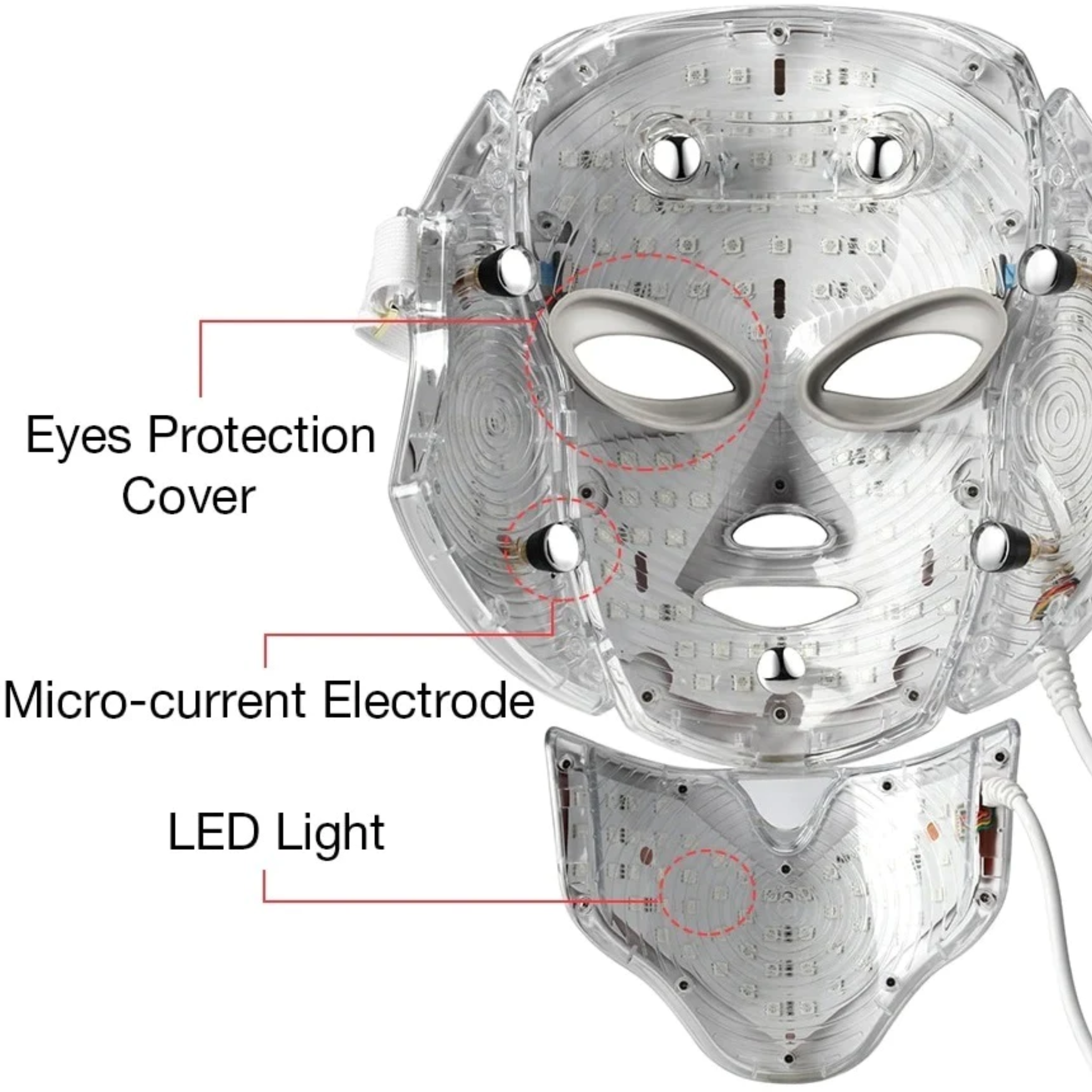 corlado | 7 Farben LED Photon Lichttherapie Maske - Gesichts- und Halsbehandlung