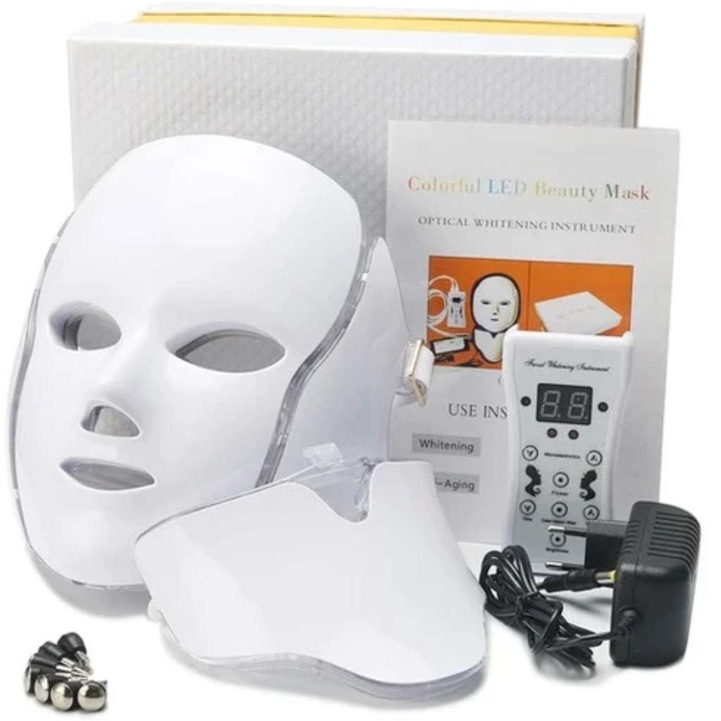 corlado | 7 Farben LED Photon Lichttherapie Maske - Gesichts- und Halsbehandlung