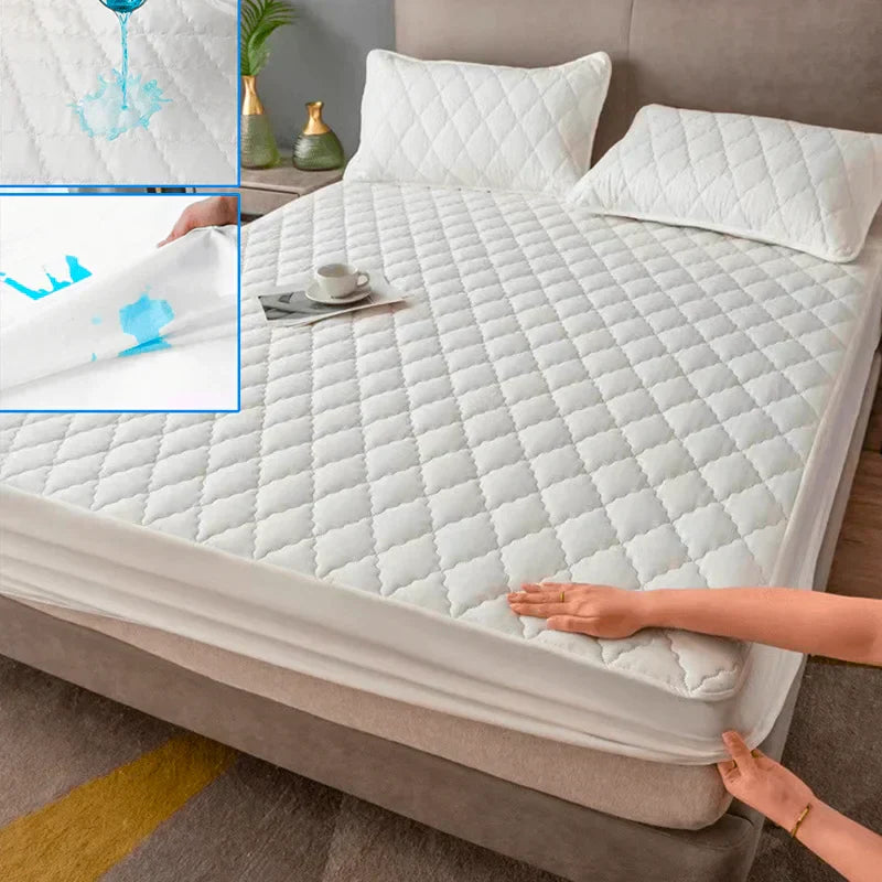 DreamGuard – Wasserdichte Matratzenauflage Grau/Weiß für Einzel & Doppelbetten