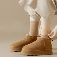 Damen Stylische Plateau-Stiefel, warmes Fellfutter, knöchelhoch