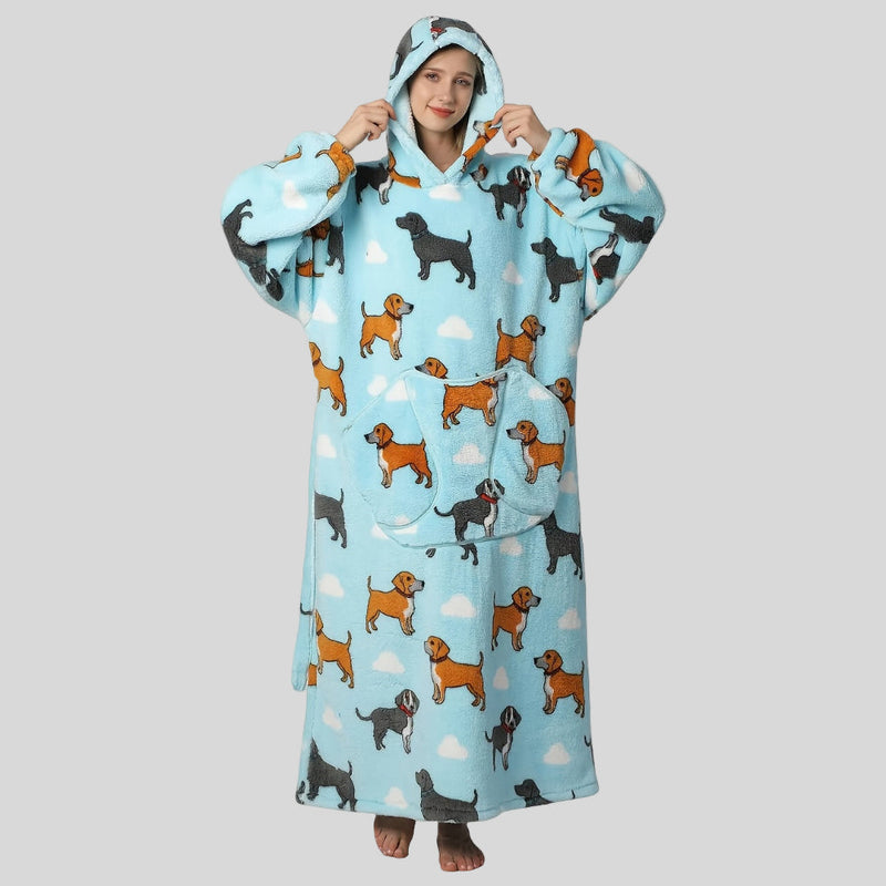 Damen Oversized Hoodie-Decke, warm, gemütlich, Weihnachtsoutfit