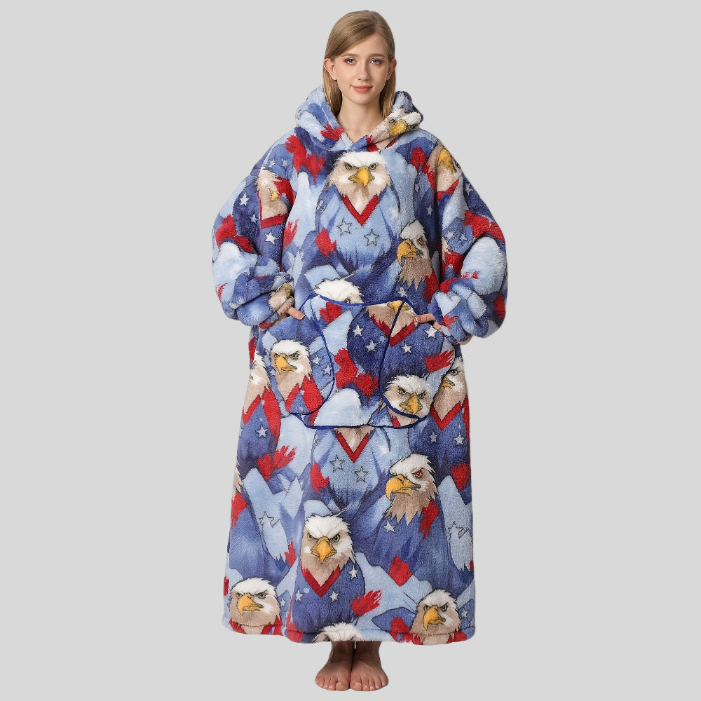 Damen Oversized Hoodie-Decke, warm, gemütlich, Weihnachtsoutfit