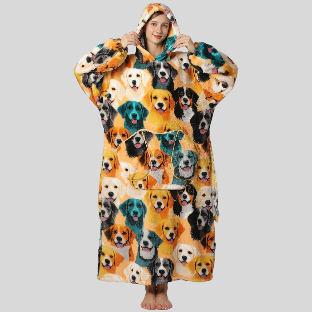 Damen Oversized Hoodie-Decke, warm, gemütlich, Weihnachtsoutfit