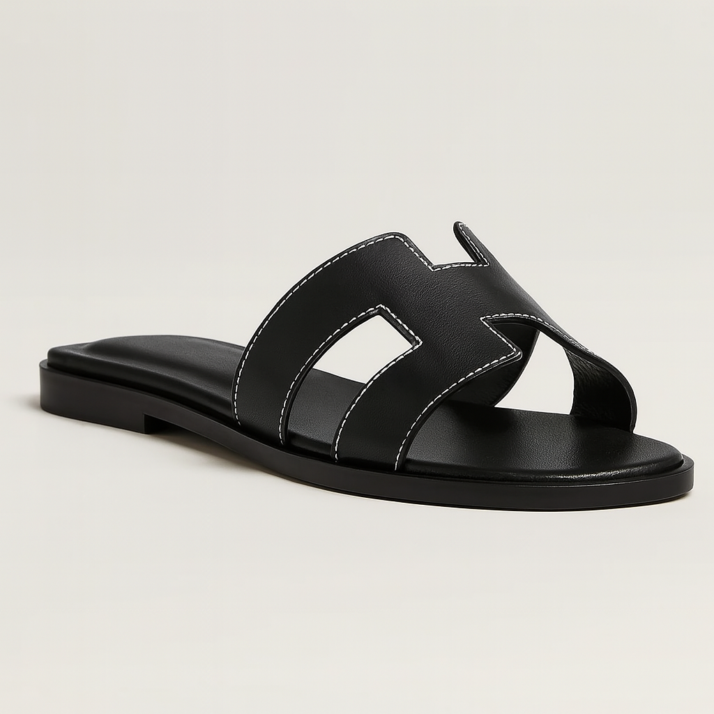 Damen Slip-On Sandalen, flach, bequem, breite Passform
