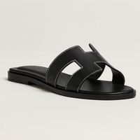 Damen Slip-On Sandalen, flach, bequem, breite Passform