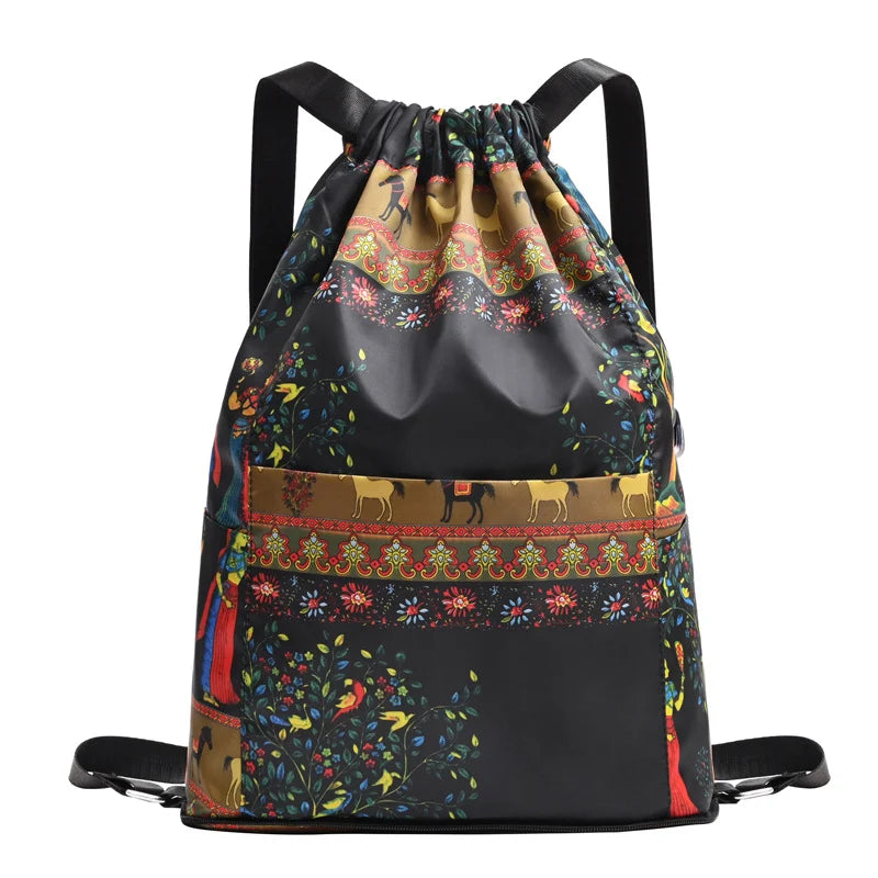 Drawstring Foldable Large Capacity Travel Sport Backpack