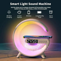 Multifunktionaler Bluetooth-Lautsprecher mit Licht, kabellosem Laden & Uhr