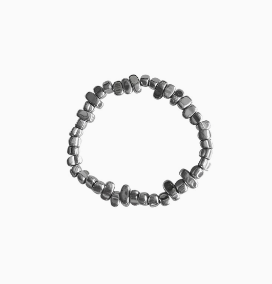 Perlenarmband Schwarz-Grau für Damen, minimalistisches Vintage-Armband