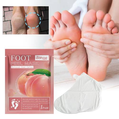 Pfirsich Peeling-Fußmaske für trockene, raue Füße