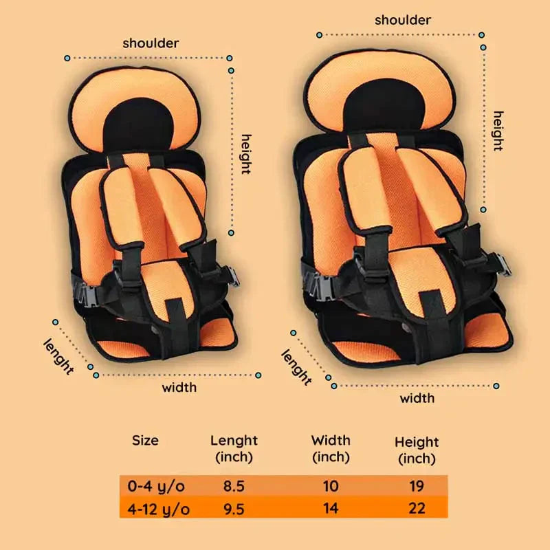 Tragbarer Auto-Kindersitz Booster, sicher, kompakt, faltbar, Gurt