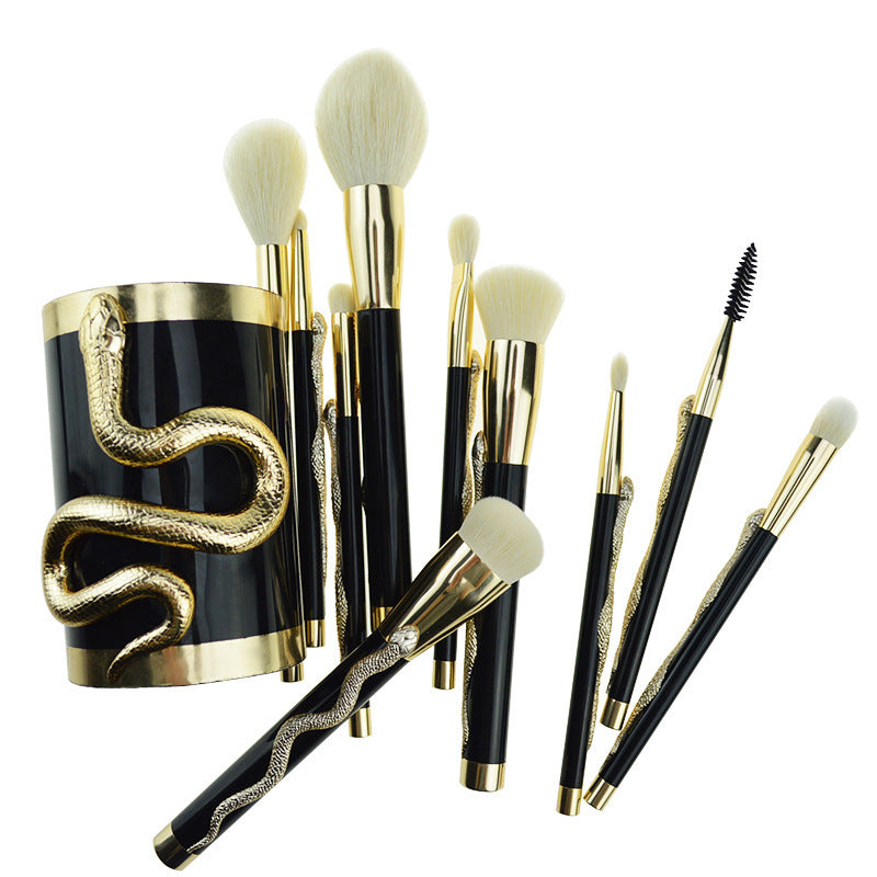 10-teiliges Make-up-Pinselset mit 3D-Schlangen-Design