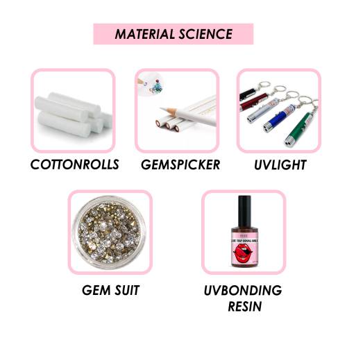 Zahnschmuck-Set mit UV-Kleber