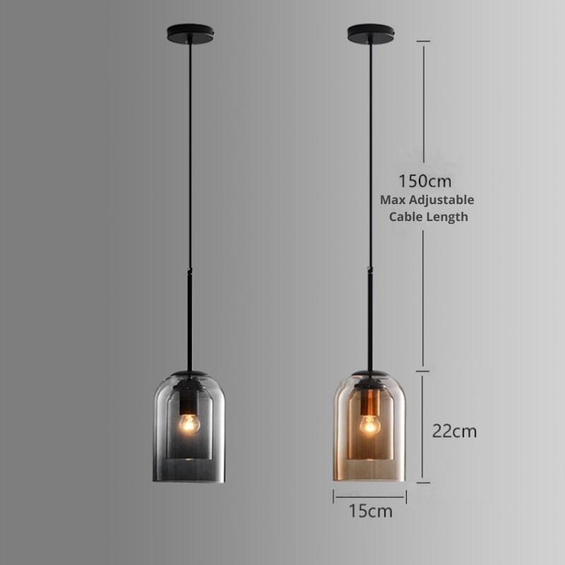 LumoVista – Pendelleuchte Doppelglas modern für Wohn- & Esszimmer