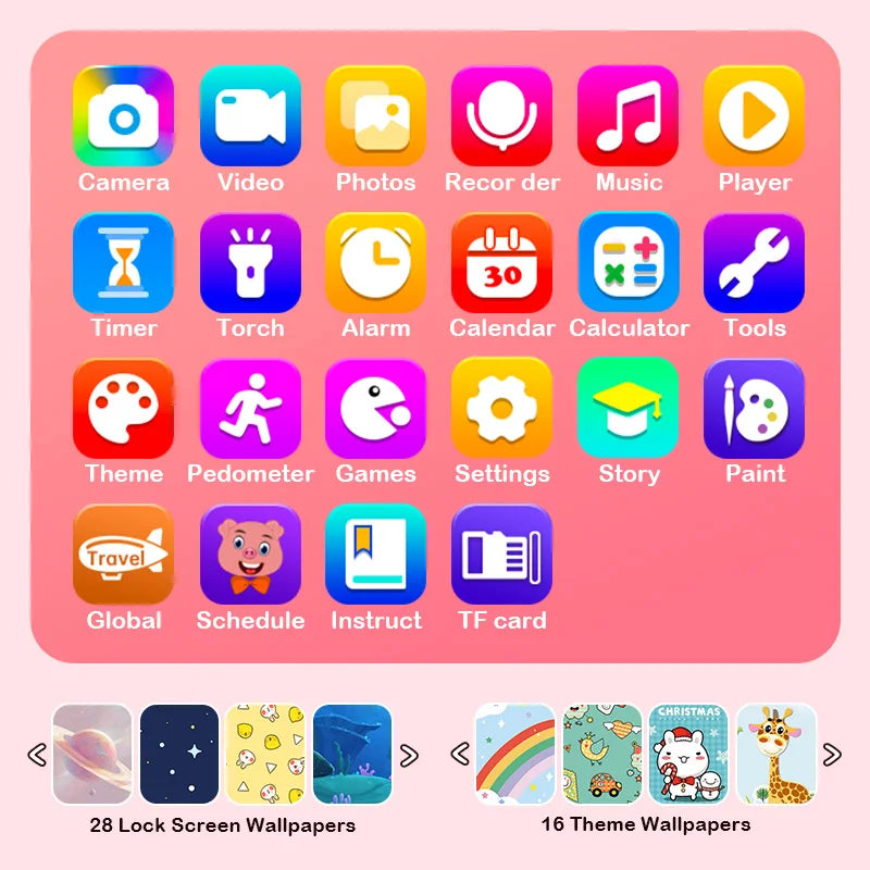 corlado | Kinder Spieltelefon mit Dualkameras und Bildungsfunktionen