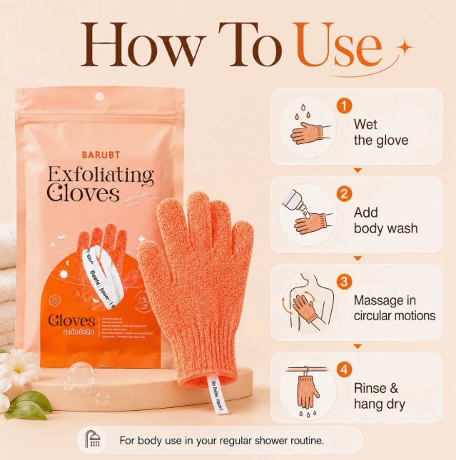 Peeling-Handschuhe für die Dusche, für glatte Haut