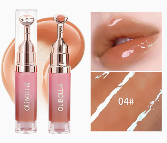 Plumping Lipgloss mit kühlender Metallspitze, Spiegelglanz