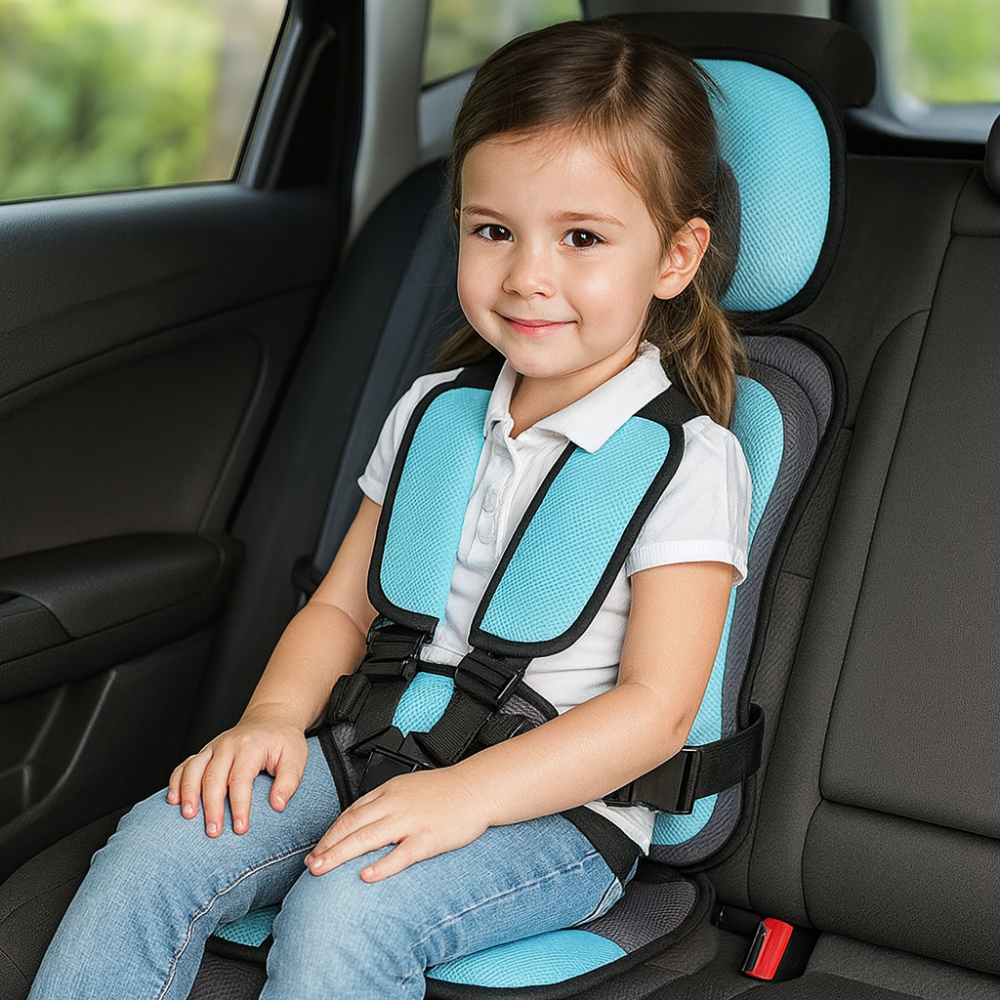 Tragbarer Auto-Kindersitz Booster, schmal, kompakt, für unterwegs