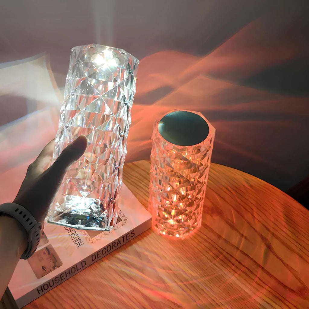 LumiCrystal – Kristall Tischlampe Touch & 16 Farben mit Fernbedienung
