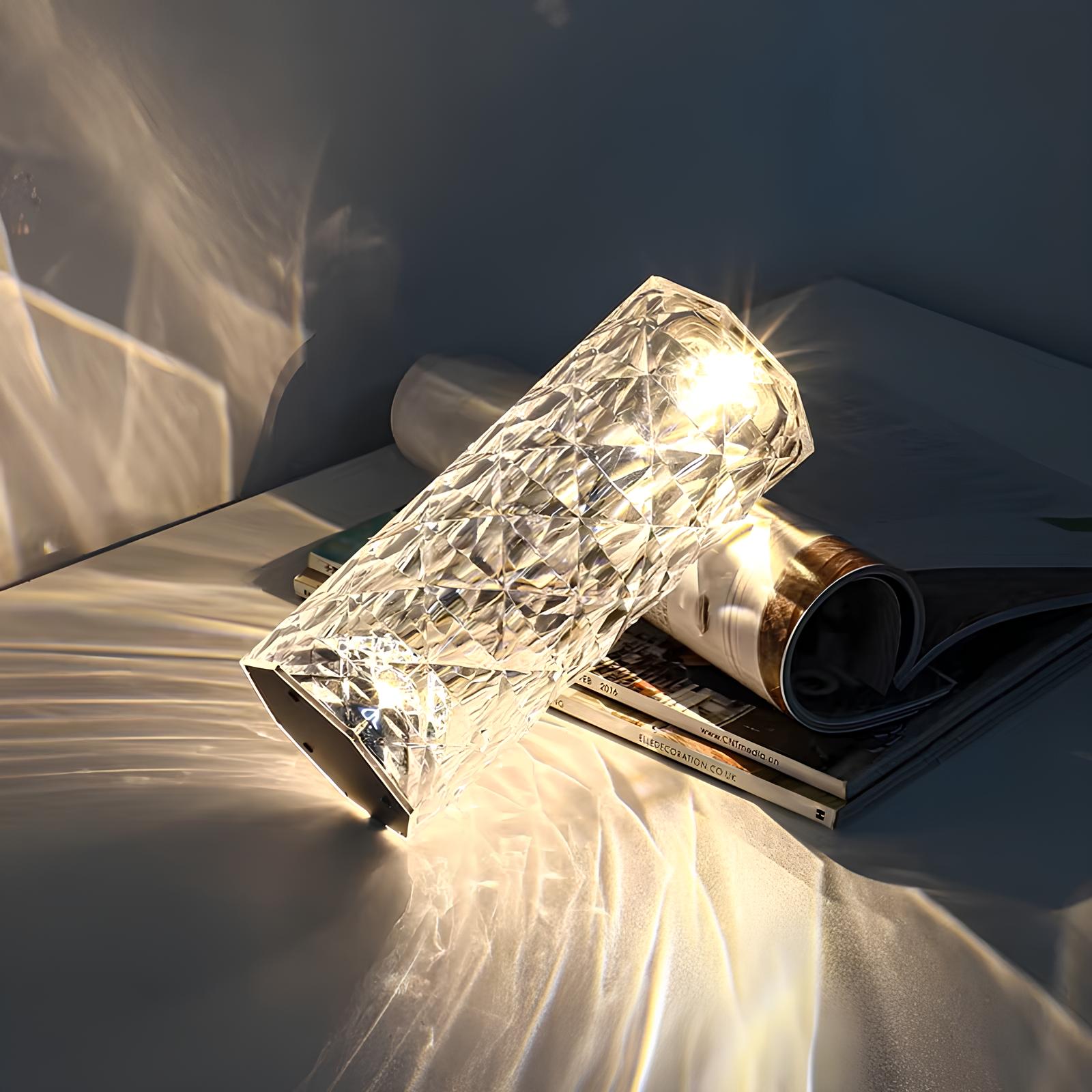 LumiCrystal – Kristall Tischlampe Touch & 16 Farben mit Fernbedienung