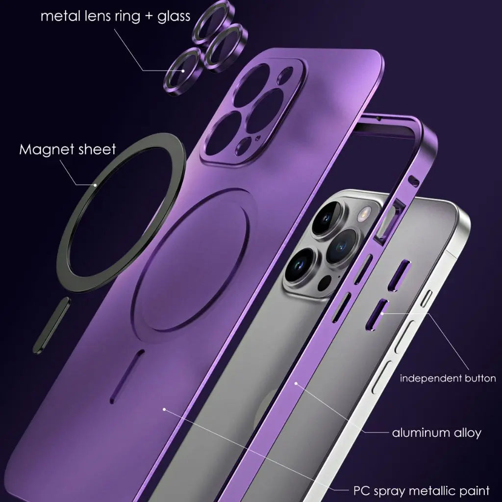 Magnetische Metallhülle, schlanker Schutz für iPhone