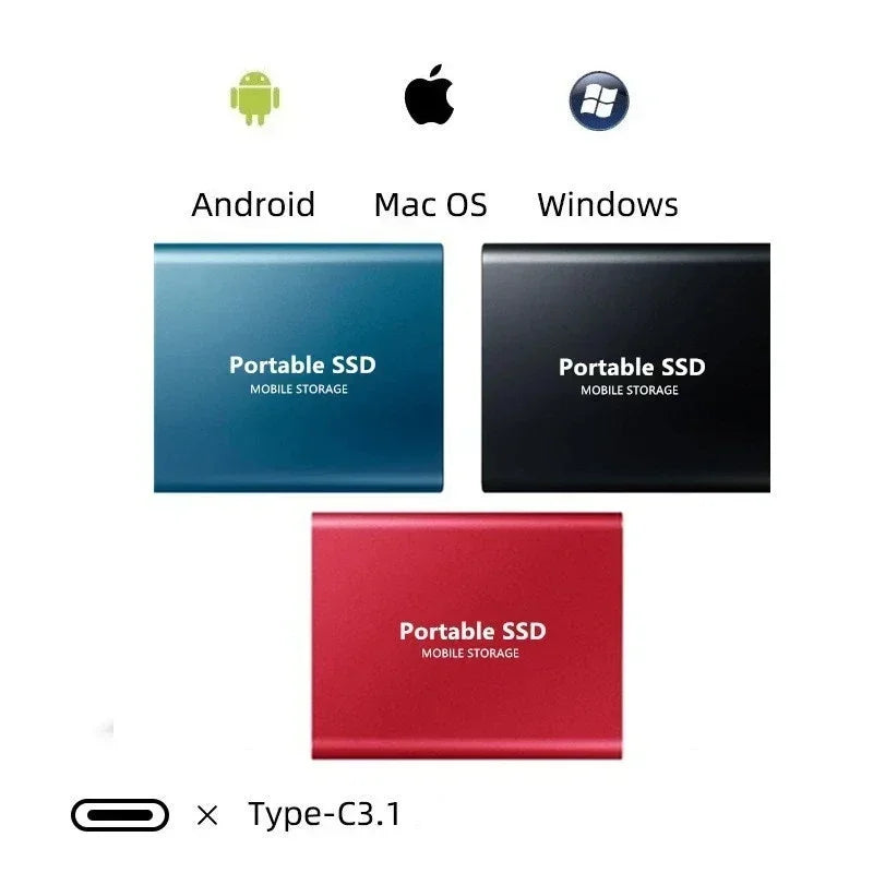 Tragbare externe SSD, USB-C, High-Speed Solid State Drive