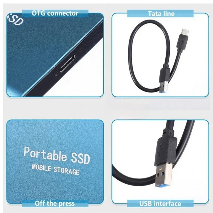 Tragbare externe SSD, USB-C, High-Speed Solid State Drive