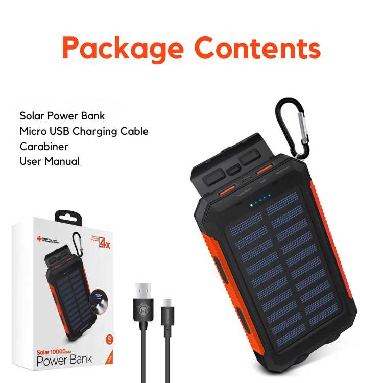Solar Power Bank, wasserdicht, tragbares Ladegerät