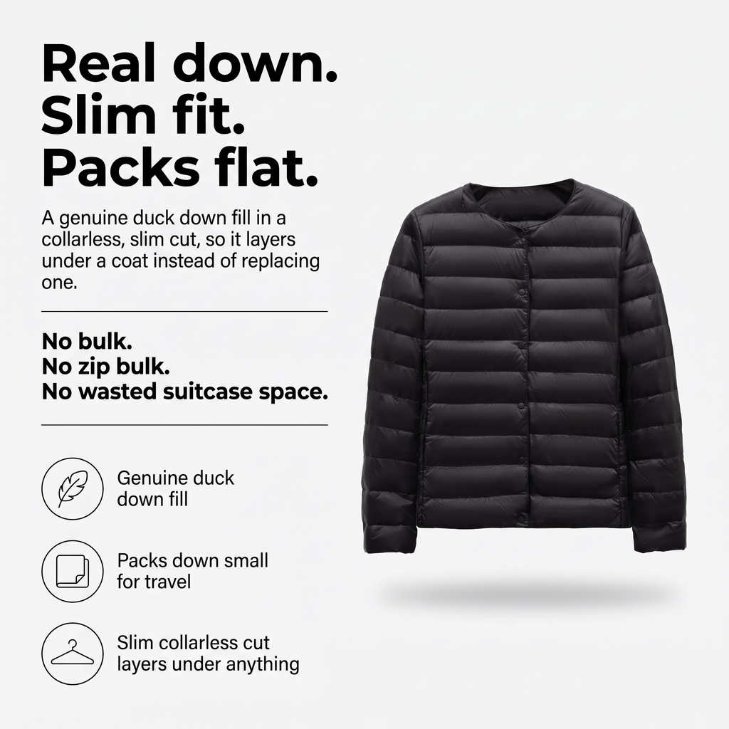 Damen Steppjacke leicht – packbare Daunenjacke