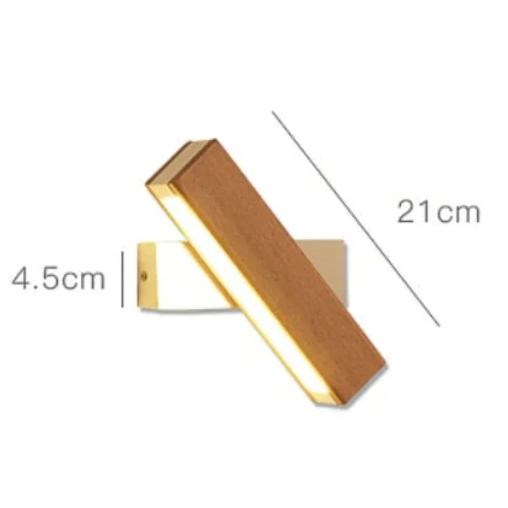 Moderne LED-Wandlampe mit drehbarem Holzdesign – Energiesparend und verstellbar