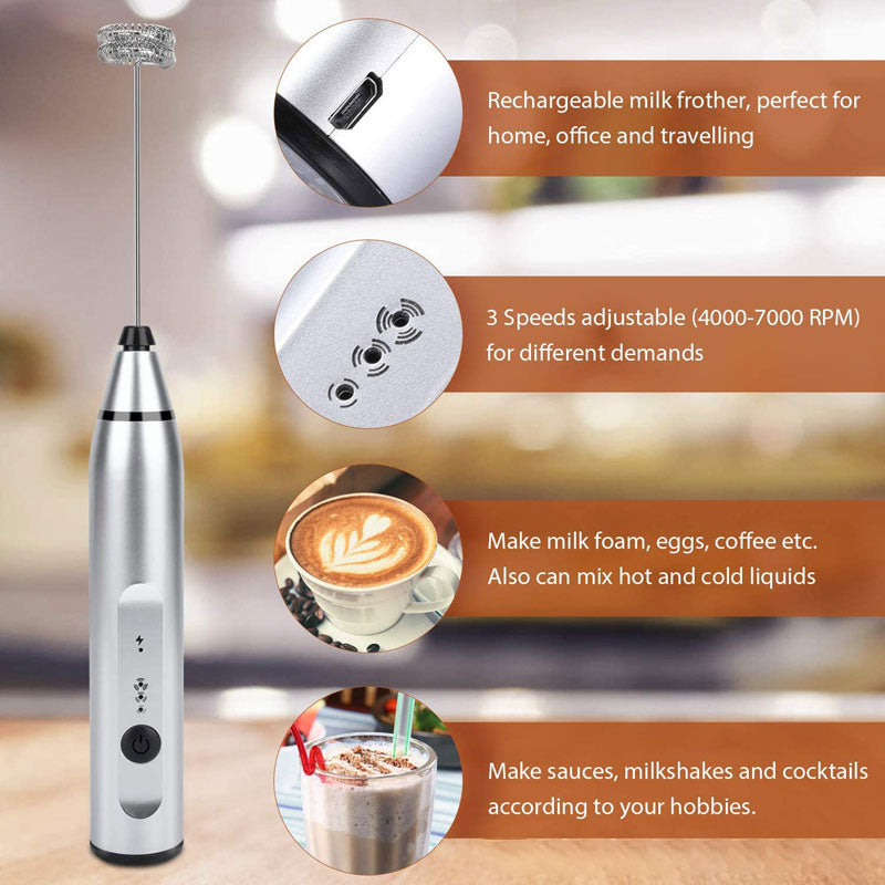 corlado | Kabellose Milchaufschäumer Elektrischer Handmixer Mit USB