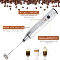 corlado | Kabellose Milchaufschäumer Elektrischer Handmixer Mit USB